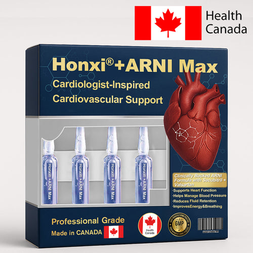 Honxi® +ARNI Max Cardiovascular Support Oral Solution Clinically-backed natural formula for heart function and blood pressure management Professional-grade • Complete transparency • Canada Health-registered facility
