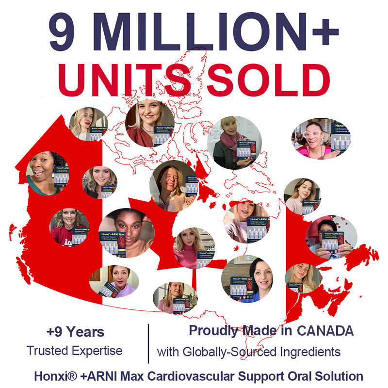 Honxi® +ARNI Max Cardiovascular Support Oral Solution Clinically-backed natural formula for heart function and blood pressure management Professional-grade • Complete transparency • Canada Health-registered facility