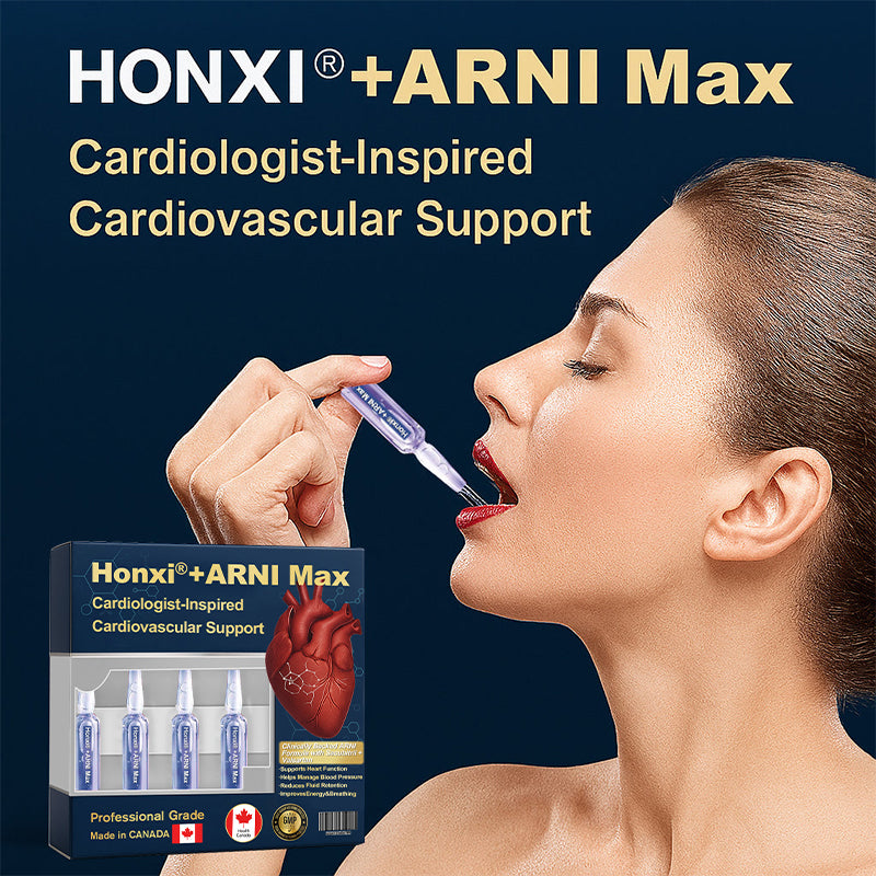Honxi® +ARNI Max Cardiovascular Support Oral Solution Clinically-backed natural formula for heart function and blood pressure management Professional-grade • Complete transparency • Canada Health-registered facility