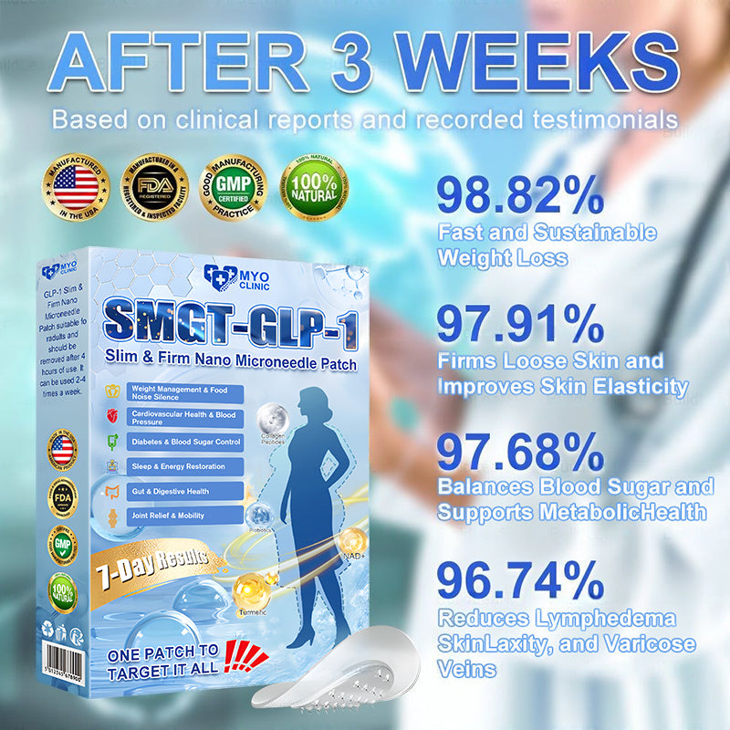 FDA Official Store | Myo Clinic GLP-1 Slim & Firm Nano Microneedle Patch with Collagen, Turmeric & Matrixyl 3000丨Obesity, Cardiovascular Disease, Diabetes, Sleep Apnea, Joint Problems and More