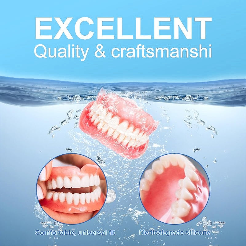 🦷Hermsa® Easy-Fit Silicone Dentures – For Eating, Smiling, and Daily Comfort😁