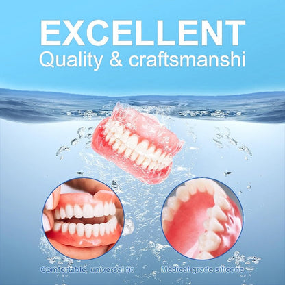 🦷Hermsa® Easy-Fit Silicone Dentures – For Eating, Smiling, and Daily Comfort😁